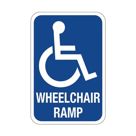 Wheelchair Ramp Symbol Sign 12" x 18"